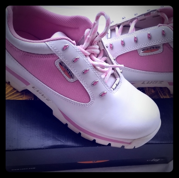Lugz Shoes - Lugz White/Pink Leather Style Badger Boots Size 9